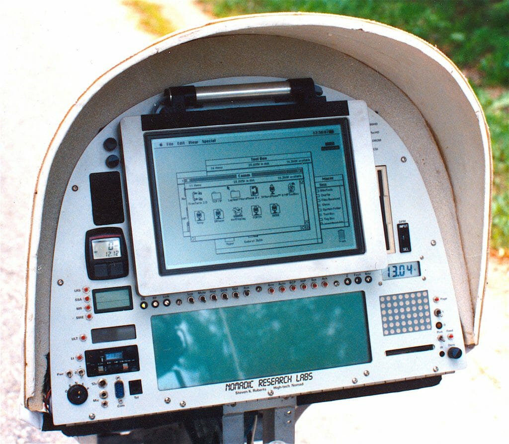 BEHEMOTH computerized recumbent bicycle console with Macintosh