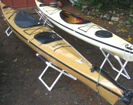 DIY kayak rack - easy to build in a couple hours. Built with 9