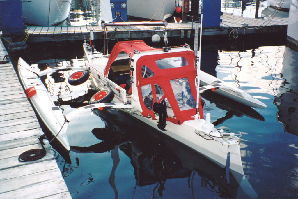 Microship Wordplay docked on Bainbridge Island