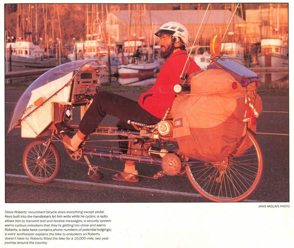 Winnebiko II in Bicycling Magazine 1988 Calendar Nomadic Research Labs