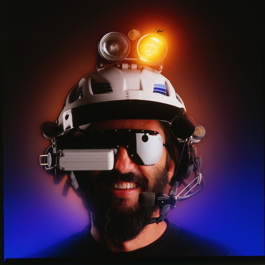 Steven K. Roberts with the BEHEMOTH helmet