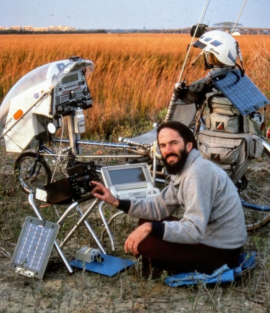 Steven K. Roberts, N4RVE, with Winnebiko II in South Carolina - 1988 Karen Greene photo